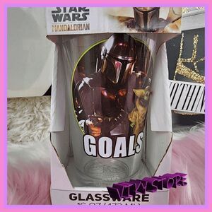 NWT 💖 Iconic Star Wars Mandalorian 16 oz Glass 💖 NWT